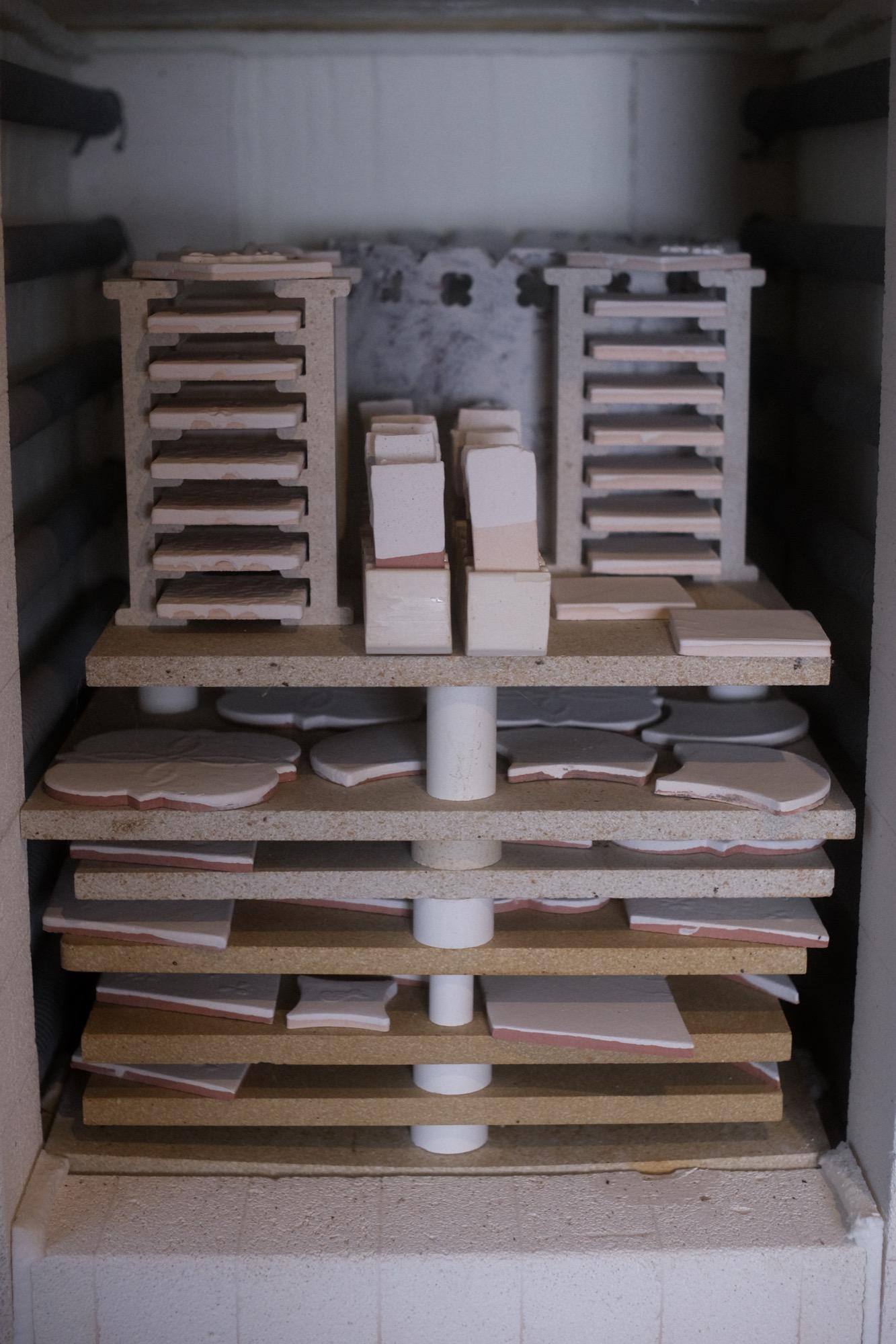 The kiln in the studio